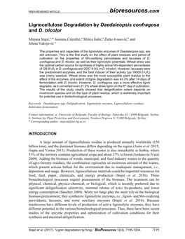 Characterization of Ganoderma Lucidum Laccase and Degradation Of