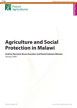 Agriculture and Social Protection in Malawi