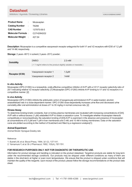 Datasheet Inhibitors / Agonists / Screening Libraries a DRUG SCREENING EXPERT