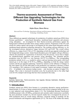 2</SUB> Separation Technology on Thermo-Economic Performance Of