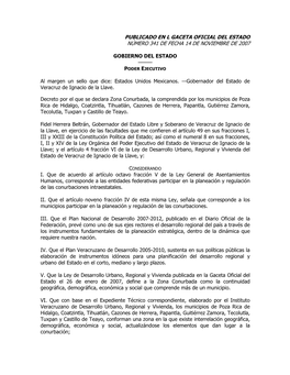 Publicado En L Gaceta Oficial Del Estado Número 341 De Fecha 14 De Noviembre De 2007