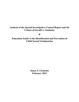 Analysis of the Special Investigative Counsel Report and the Crimes of Gerald A