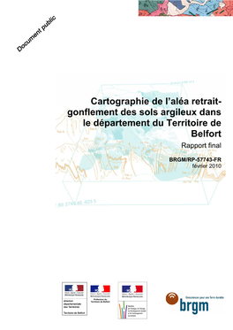 Cartographie De L'aléa Retrait- Gonflement Des Sols Argileux Dans