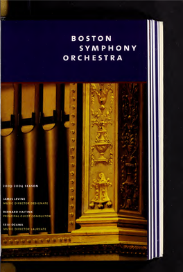 Boston Symphony Orchestra Concert Programs, Season 123, 2003-2004