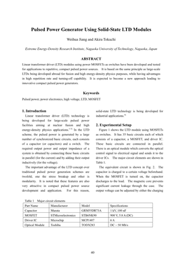 Pulsed Power Generator Using Solid-State LTD Modules