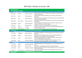 BPSC 2020 - Monday 13 January - AM