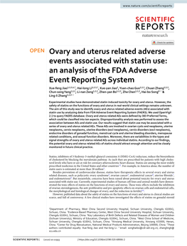 Ovary and Uterus Related Adverse Events Associated with Statin