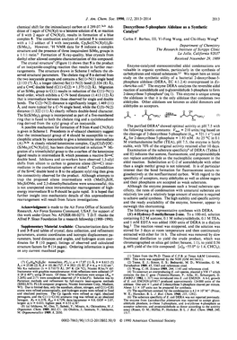 Deoxyribose-5-Phosphate Aldolase As a Synthetic Catalyst'