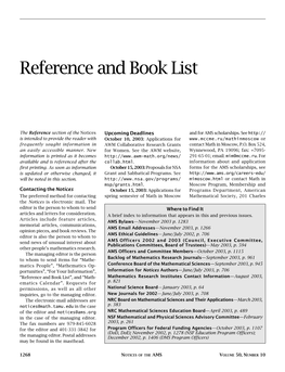 Reference and Book List