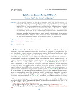 Scale Invariant Geometry for Nonrigid Shapes∗