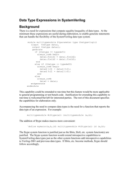 SV Data Type Expressions