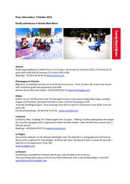 Avoriaz Husky Dog Sledding for Children from 1 to 12 Years