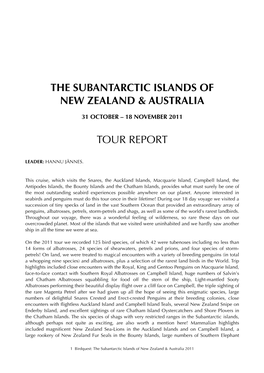 Subantarctic Islands Rep 11
