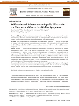 Solifenacin and Tolterodine Are Equally Effective in the Treatment of Overactive Bladder Symptoms