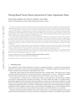 Mixing Board Vs. Mouse Interaction in Parameter Adjustment Tasks