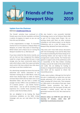 Friends of the Newport Ship June 2019