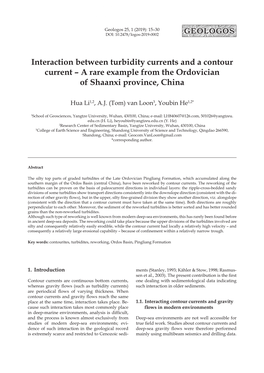 Interaction Between Turbidity Currents and a Contour Current – a Rare Example from the Ordovician of Shaanxi Province