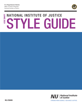 National Institute of Justice Style Guide