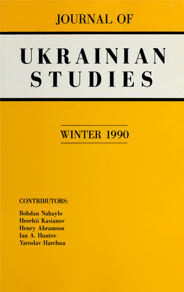 Journal of Ukrainian Studies