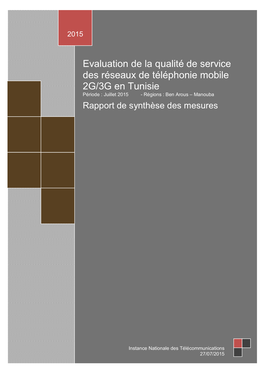 QOS 2G/3G Pour Les Gouvernorats Ben Arous Et Manouba-Mission 4