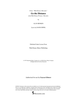 Go the Distance Sheet Music Key of F.Pdf