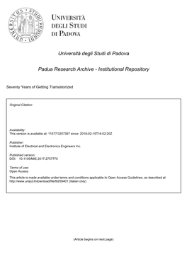 Università Degli Studi Di Padova Padua Research Archive