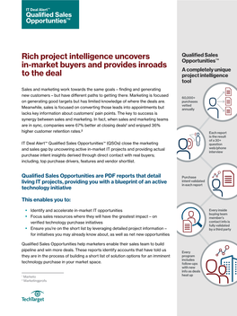 Rich Project Intelligence Uncovers In-Market Buyers and Provides Inroads to the Deal
