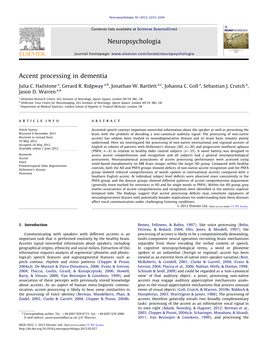 Accent Processing in Dementia