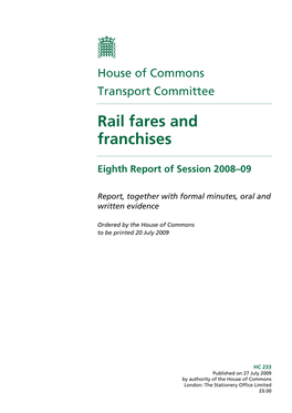 Rail Fares and Franchises