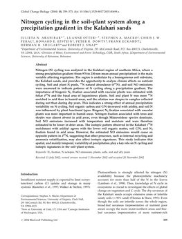 Nitrogen Cycling in the Soil–Plant System Along a Precipitation Gradient in the Kalahari Sands