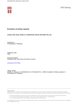 Evaluation of Railway Capacity