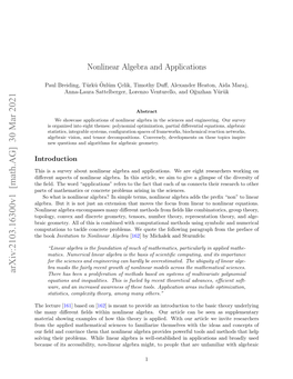 Nonlinear Algebra and Applications