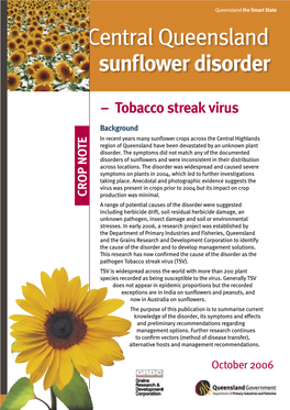 Central Queensland Sunflower Disorder