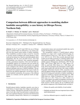 Comparison Between Different Approaches to Modeling Shallow