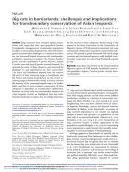 Forum Big Cats in Borderlands: Challenges and Implications for Transboundary Conservation of Asian Leopards