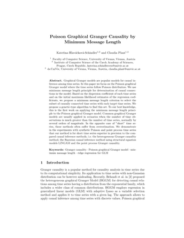 Poisson Graphical Granger Causality by Minimum Message Length