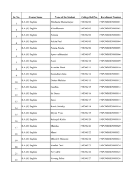 Enrollment Numbers