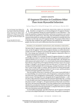 ST-Segment Elevation in Conditions Other Than Acute Myocardial Infarction