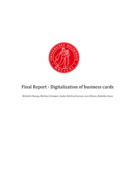 Final Report - Digitalization of Business Cards