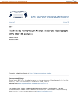 Norman Identity and Historiography in the 11Th-12Th Centuries