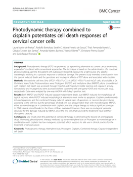 Photodynamic Therapy Combined to Cisplatin Potentiates Cell Death