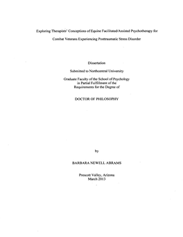 Exploring Therapists' Conceptions of Equine Facilitated/Assisted