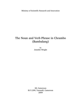 The Noun and Verb Phrase in Chrambo (Bambalang)