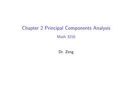 Chapter 2 Principal Components Analysis