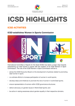 ICSD Highlights January