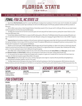 Final: Fsu 31, Nc State 13 Fsu Starters Captains & Coin