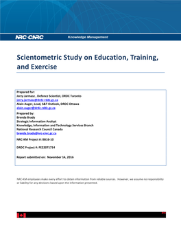 Scientometric Study on Education, Training, and Exercise