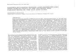 Gastrin-Releasing Peptide (Grp)/Bombesin-Like Immunoreactivity in the Neurons and Paraneurons of the Gut and Lung