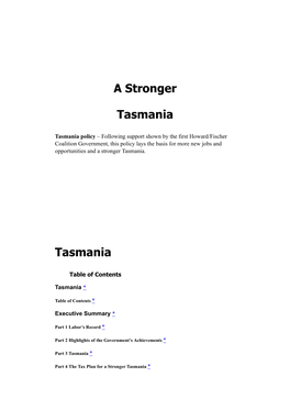 A Stronger Tasmania