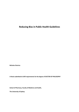 Reducing Bias in Public Health Guidelines